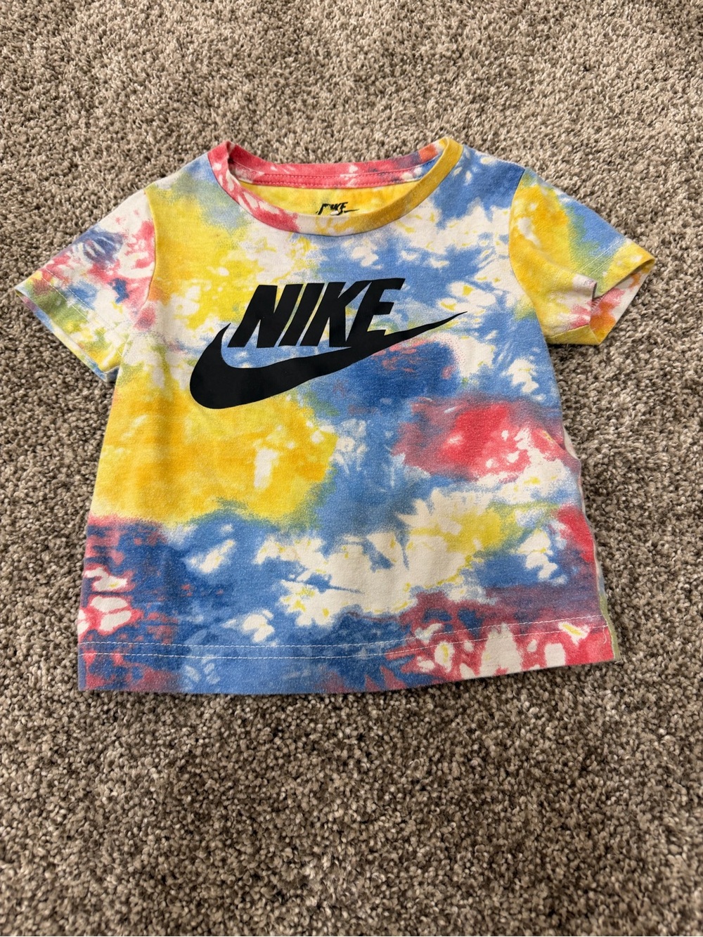Nike Kids Short Sleeve Tie-Dye Tee - Yellow Blue Pink